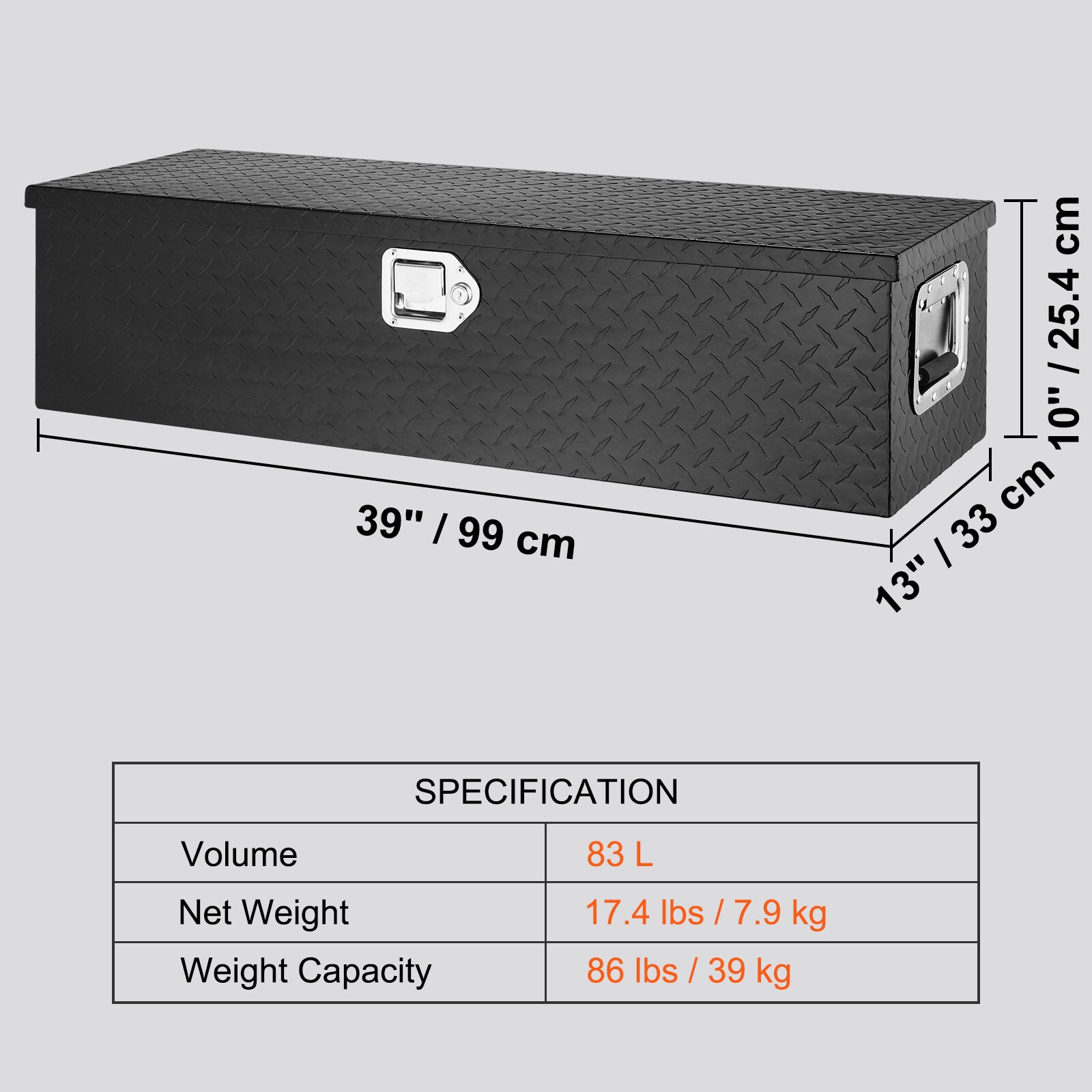 Heavy Duty Aluminum Truck Bed Tool Box With Side Handle And Lock_voghion.com